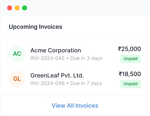 Upcoming Invoices