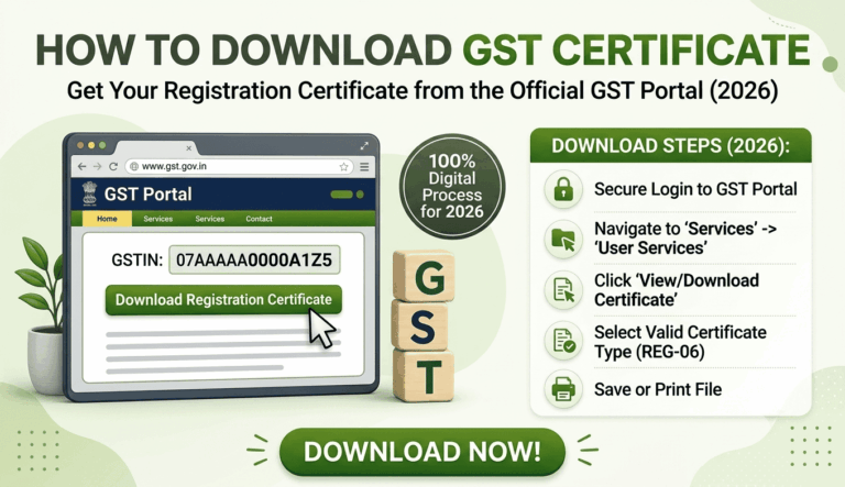 How to Download GST Registration Certificate from the GST Portal (2026 Guide)